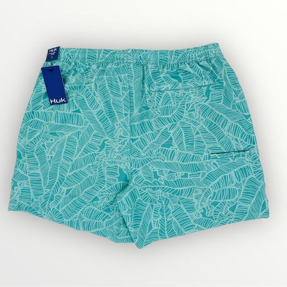 Huk Men's NWT Linear Leaf Lined Volley - Beach Glass - Picture 3 of 8